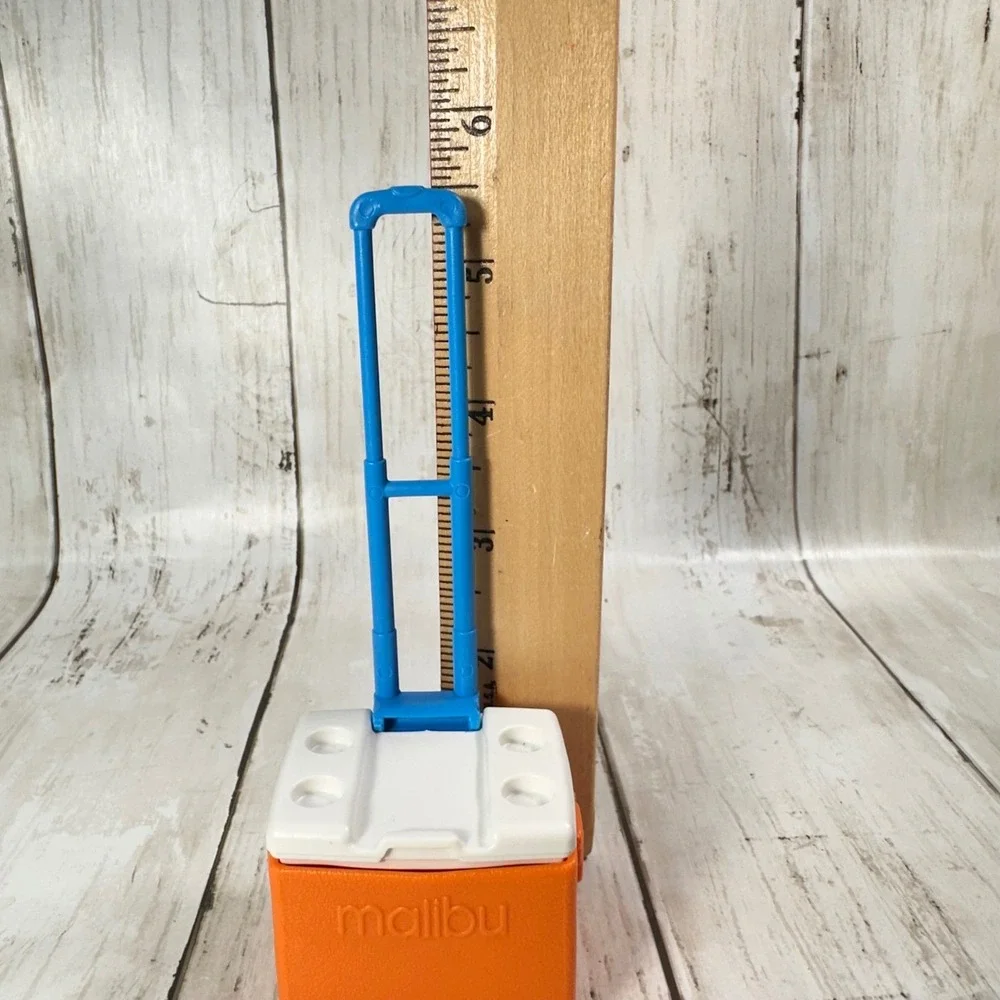 Vintage Malibu Rolling Cooler Mini‎ Novelty Orange Beverage Soda Toy Box